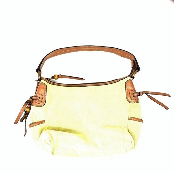 Fossil Khaki Canvas Shoulder Bag - Picture 1 of 13